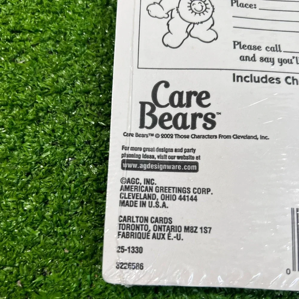 Vintage Care Bears Party Invitations Y2K‎ Kids Birthday Invited Sealed 8 Pack